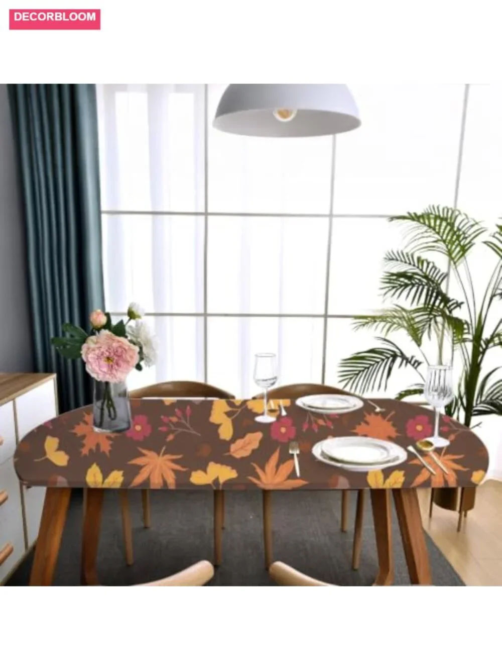 Oval Fitted Elastic Tablecloth 48x72 Farmhouse